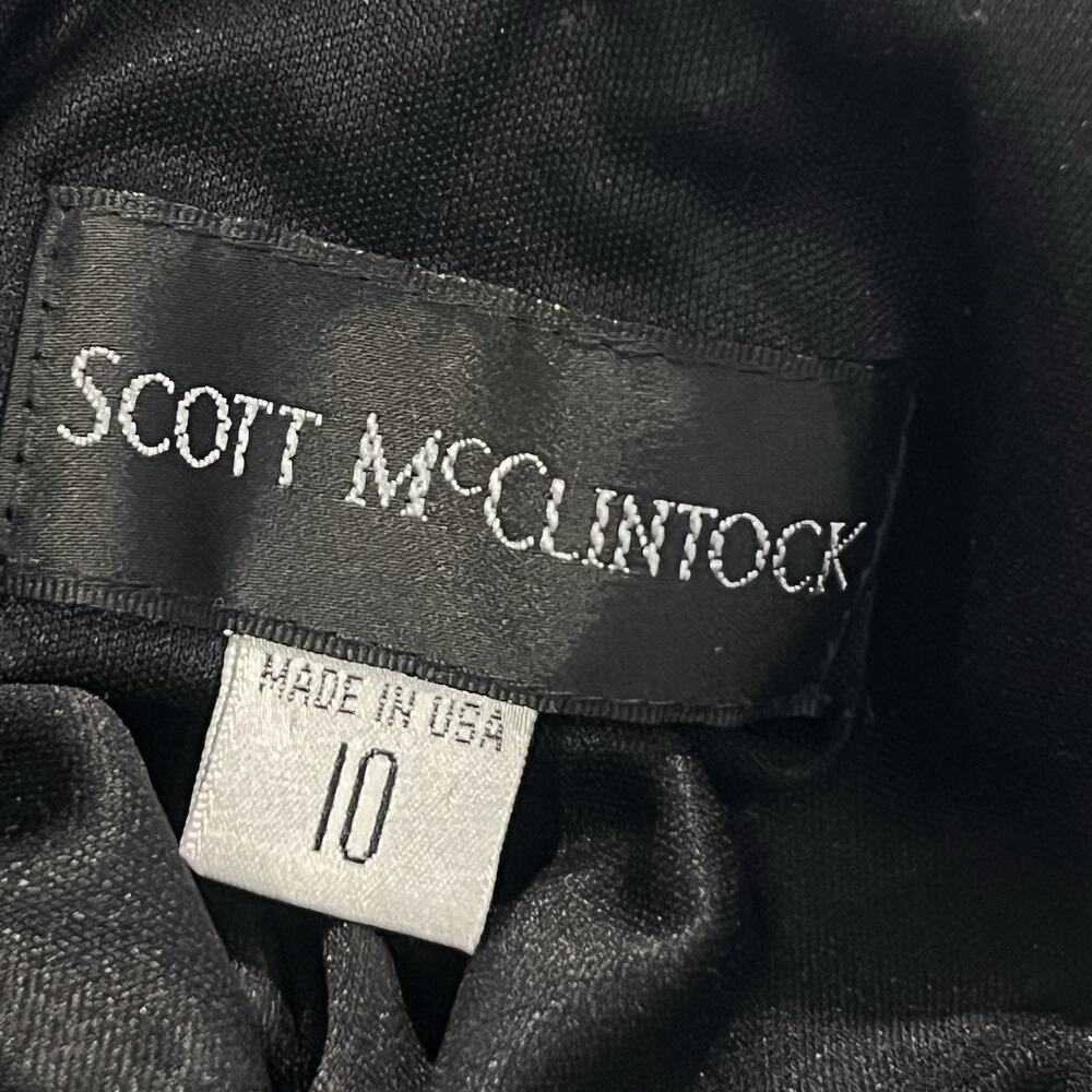 Scott McClintock USA Women's Size 10 Black Mermaid Maxi Evening Gown Rhinestones - Picture 10 of 16